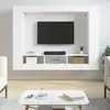 Image de vidaXL Meuble TV Meuble de Télévision Suspendu avec Étagère Latérales Meuble Multimédia Mural avec Rangement Salon 833722