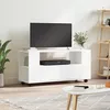 Image de Meuble Tv Blanc 102x34,5x43 Cm Bois D'ingénierie Vidaxl