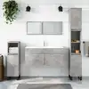 Image de Armoire De Bain Avec Miroir Gris Béton Bois D'ingénierie Vidaxl