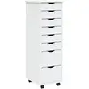 Image de Vidaxl armoire roulante avec tiroirs moss blanc bois de pin solide