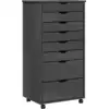 Image de Armoire Roulante Avec Tiroirs Moss Gris Bois De Pin Solide Vidaxl