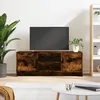 Image de Meuble Tv Chêne Fumé 102x30x37,5 Cm Bois D'ingénierie Vidaxl