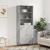 Image de Buffet Haut Gris Béton 69,5x34x180 Cm Bois D'ingénierie Vidaxl