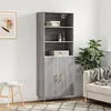 Image de Buffet Haut Sonoma Gris 69,5x34x180 Cm Bois D'ingénierie Vidaxl