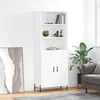 Image de Buffet Haut Blanc 69,5x34x180 Cm Bois D'ingénierie Vidaxl