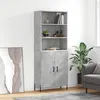 Image de Buffet Haut Gris Béton 69,5x34x180 Cm Bois D'ingénierie Vidaxl