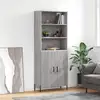 Image de Buffet Haut Sonoma Gris 69,5x34x180 Cm Bois D'ingénierie Vidaxl
