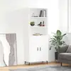 Image de Buffet Haut Blanc 69,5x34x180 Cm Bois D'ingénierie Vidaxl