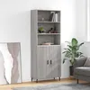 Image de Buffet Haut Sonoma Gris 69,5x34x180 Cm Bois D'ingénierie Vidaxl