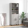 Image de Buffet Haut Sonoma Gris 69,5x34x180 Cm Bois D'ingénierie Vidaxl