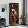Image de Buffet Haut Chêne Fumé 69,5x34x180 Cm Bois D'ingénierie Vidaxl