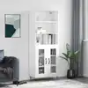 Image de Buffet Haut Blanc 69,5x34x180 Cm Bois D'ingénierie Vidaxl