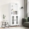 Image de Buffet Haut Blanc 69,5x34x180 Cm Bois D'ingénierie Vidaxl