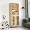 Image de Buffet Haut Chêne Sonoma 69,5x34x180 Cm Bois D'ingénierie Vidaxl