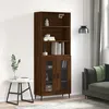 Image de Buffet Haut Chêne Marron 69,5x34x180 Cm Bois D'ingénierie Vidaxl