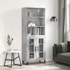 Image de Buffet Haut Gris Béton 69,5x34x180 Cm Bois D'ingénierie Vidaxl
