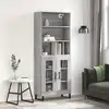 Image de Buffet Haut Sonoma Gris 69,5x34x180 Cm Bois D'ingénierie Vidaxl