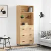 Image de Buffet Haut Chêne Sonoma 69,5x34x180 Cm Bois D'ingénierie Vidaxl