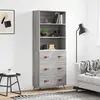 Image de Buffet Haut Sonoma Gris 69,5x34x180 Cm Bois D'ingénierie Vidaxl