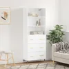 Image de Buffet Haut Blanc 69,5x34x180 Cm Bois D'ingénierie Vidaxl