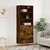 Image de Buffet Haut Chêne Fumé 69,5x34x180 Cm Bois D'ingénierie Vidaxl