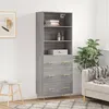 Image de Buffet Haut Sonoma Gris 69,5x34x180 Cm Bois D'ingénierie Vidaxl