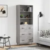 Image de Buffet Haut Sonoma Gris 69,5x34x180 Cm Bois D'ingénierie Vidaxl