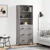 Image de Buffet Haut Sonoma Gris 69,5x34x180 Cm Bois D'ingénierie Vidaxl