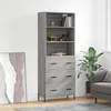 Image de Buffet Haut Sonoma Gris 69,5x34x180 Cm Bois D'ingénierie Vidaxl
