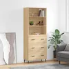 Image de Buffet Haut Chêne Sonoma 69,5x34x180 Cm Bois D'ingénierie Vidaxl
