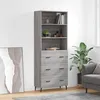 Image de Buffet Haut Sonoma Gris 69,5x34x180 Cm Bois D'ingénierie Vidaxl