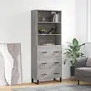 Image de Buffet Haut Sonoma Gris 69,5x34x180 Cm Bois D'ingénierie Vidaxl