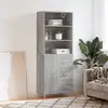 Image de Buffet Haut Sonoma Gris 69,5x34x180 Cm Bois D'ingénierie Vidaxl