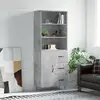 Image de Buffet Haut Gris Béton 69,5x34x180 Cm Bois D'ingénierie Vidaxl