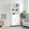 Image de Buffet Haut Blanc 69,5x34x180 Cm Bois D'ingénierie Vidaxl