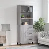 Image de Buffet Haut Sonoma Gris 69,5x34x180 Cm Bois D'ingénierie Vidaxl