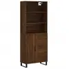Image de Buffet Haut Chêne Marron 69,5x34x180 Cm Bois D'ingénierie Vidaxl