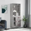 Image de Buffet Haut Sonoma Gris 69,5x34x180 Cm Bois D'ingénierie Vidaxl