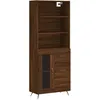 Image de Buffet Haut Chêne Marron 69,5x34x180 Cm Bois D'ingénierie Vidaxl