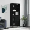 Image de Buffet Haut Noir 69,5x34x180 Cm Bois D'ingénierie Vidaxl