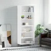 Image de Buffet Blanc 69,5x32,5x180 Cm Bois D'ingénierie Vidaxl