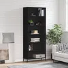 Image de Buffet Noir 69,5x32,5x180 Cm Bois D'ingénierie Vidaxl