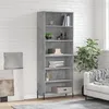 Image de Buffet Gris Béton 69,5x32,5x180 Cm Bois D'ingénierie Vidaxl
