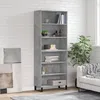 Image de Buffet Gris Béton 69,5x32,5x180 Cm Bois D'ingénierie Vidaxl