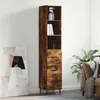 Image de Buffet Haut Chêne Fumé 34,5x34x180 Cm Bois D'ingénierie Vidaxl