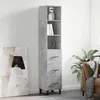 Image de Buffet Haut Gris Béton 34,5x34x180 Cm Bois D'ingénierie Vidaxl