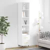 Image de Buffet Haut Blanc Brillant 34,5x34x180 Cm Bois D'ingénierie Vidaxl