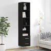 Image de Buffet Haut Noir 34,5x34x180 Cm Bois D'ingénierie Vidaxl