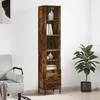 Image de Buffet Haut Chêne Fumé 34,5x34x180 Cm Bois D'ingénierie Vidaxl