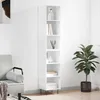 Image de Buffet Haut Blanc Brillant 34,5x32,5x180 Cm Bois D'ingénierie Vidaxl